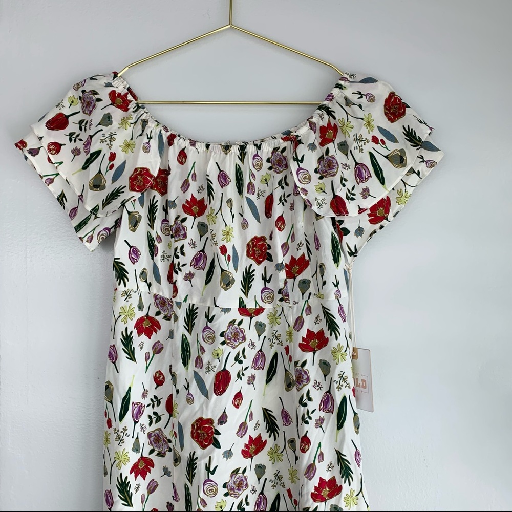STONE COLD FOX Versilia Midi Dress White Floral - Picture 3 of 6